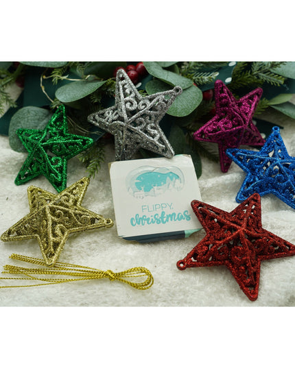 de 6 ornamente de brad, de tip Stea