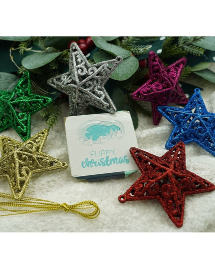 de 6 ornamente de brad, de tip Stea