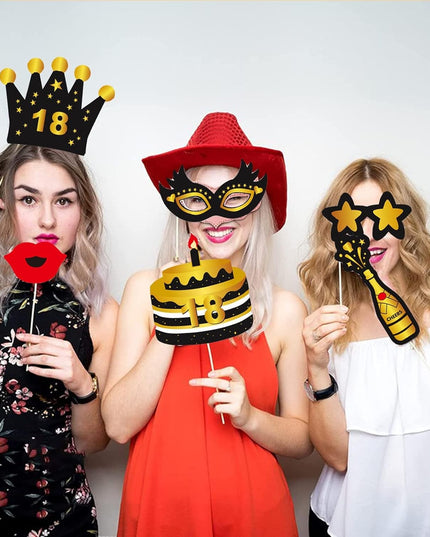 Accesorii pentru Petrecere, Props pentru Coltul de Poze, pentru Majorat, Aniversare 18 Ani, Ochelari, Palarii, Mustata, Cravata, pentru Evenimente