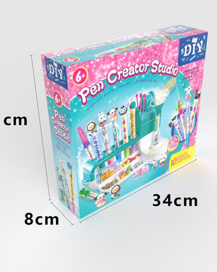 Set de Creatie, Stiloul Magic, +6 Ani, peste 50 de Accesorii, Laborator de Creatie Pixuri, 34 x 31 x 8 cm