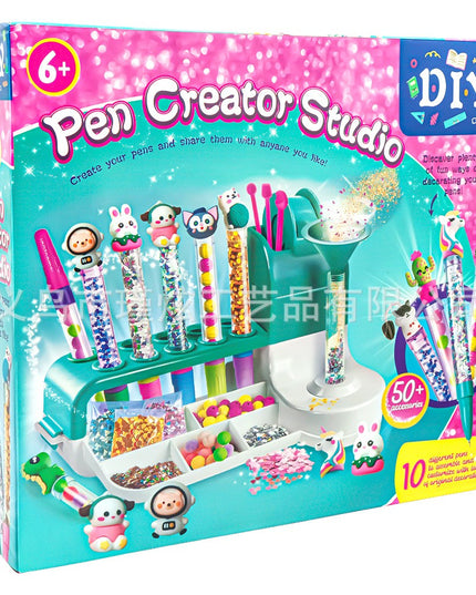 Set de Creatie, Stiloul Magic, +6 Ani, peste 50 de Accesorii, Laborator de Creatie Pixuri, 34 x 31 x 8 cm