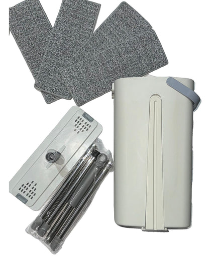 de Curatenie, Mop si Galeata, Capacitate 5.7 l, 4 Rezerve Microfibra Incluse, Plastic, Utilizare Umeda/Uscata, Stoarcere Fara Maini