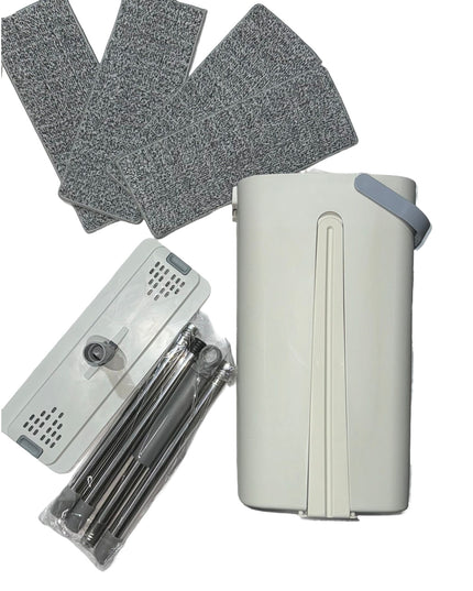 de Curatenie, Mop si Galeata, Capacitate 5.7 l, 4 Rezerve Microfibra Incluse, Plastic, Utilizare Umeda/Uscata, Stoarcere Fara Maini