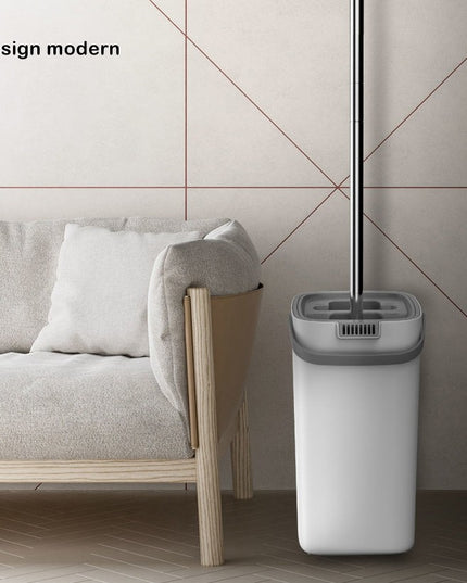 de curatenie mop si galeata, galeata 5.7 l, 4 rezerve microfibra incluse, design modern, pentru interior, material plastic, peri sintetici, plat, cu storcere