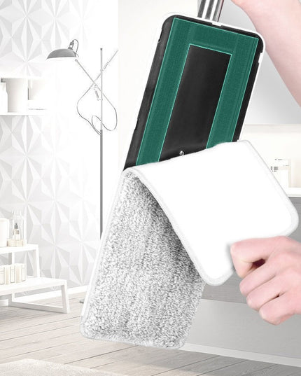 de curatenie mop si galeata, galeata 5.7 l, 4 rezerve microfibra incluse, design modern, pentru interior, material plastic, peri sintetici, plat, cu storcere