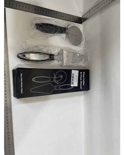 Feliator si Lopatica pentru Pizza, din 2 ustensile, Otel Inoxidabil, Maner Antiderapant