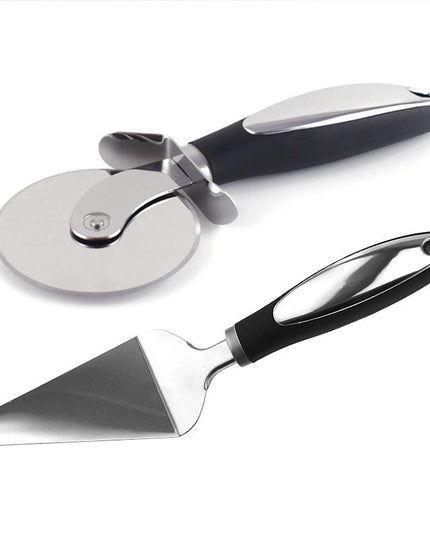 Feliator si Lopatica pentru Pizza, din 2 ustensile, Otel Inoxidabil, Maner Antiderapant