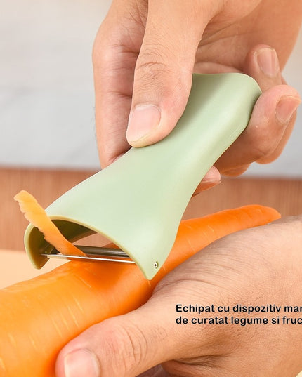 foarfeca pentru bucatarie curatator legume tip suport, multifunctional, spargator nuci, material ABS si otel inoxidabil, maner ergonomic