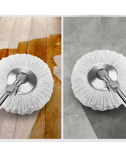 Galeata cu Pedala si Mop Rotativ 360°, Cu Actiune Centrifuga x4, Pentru Uz Casnic, Maner din Otel Inoxidabil Telescopic, 2 Capte din Bumbac