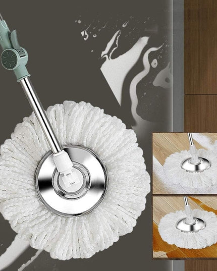 mop rotativ cu galeata material plastic si microfibra, o rezerva inclusa, rezistent, cu dop scurgere, vas detasabil, orificiu pentru solutie, pentru interior, capacitate 8 l