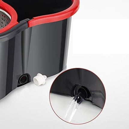 mop rotativ cu galeata material plastic si microfibra, rezistent, cu dop scurgere, vas detasabil, pentru interior, capacitate 8 l