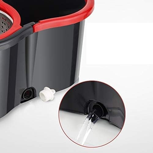 mop rotativ cu galeata material plastic si microfibra, rezistent, cu dop scurgere, vas detasabil, pentru interior, capacitate 8 l