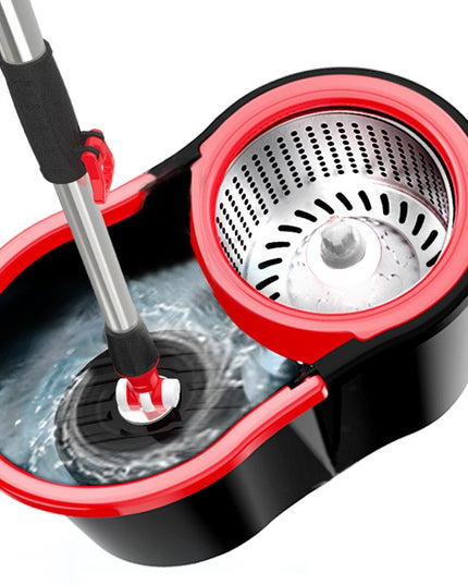 mop rotativ cu galeata material plastic si microfibra, rezistent, cu dop scurgere, vas detasabil, pentru interior, capacitate 8 l