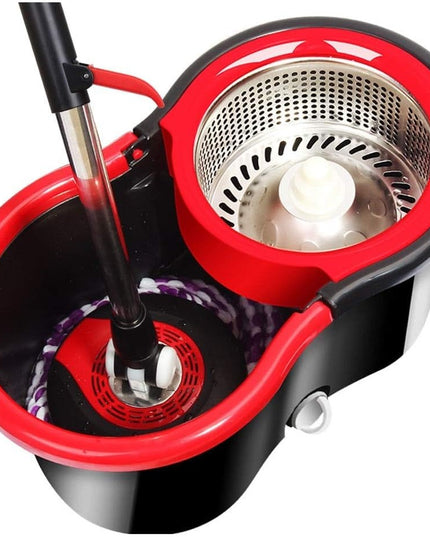 mop rotativ cu galeata material plastic si microfibra, rezistent, cu dop scurgere, vas detasabil, pentru interior, capacitate 8 l