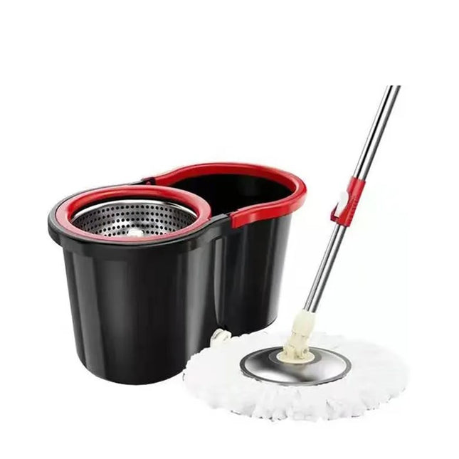 mop rotativ cu galeata material plastic si microfibra, rezistent, cu dop scurgere, vas detasabil, pentru interior, capacitate 8 l