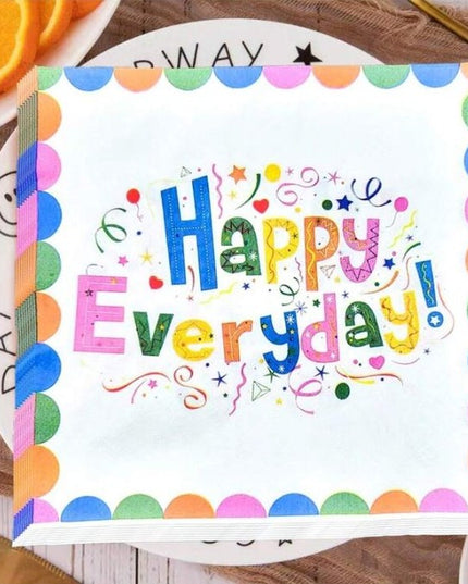 20 Servetele de Masa, din Hartie,Model Happy Everyday