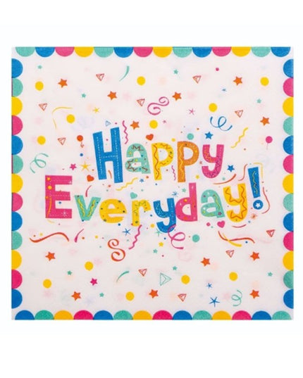 20 Servetele de Masa, din Hartie,Model Happy Everyday