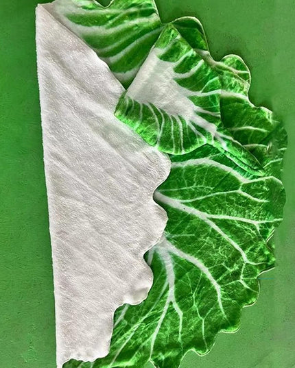 patura flanel si caciula forma frunza de salata, pentru nou-nascuti, material poliester