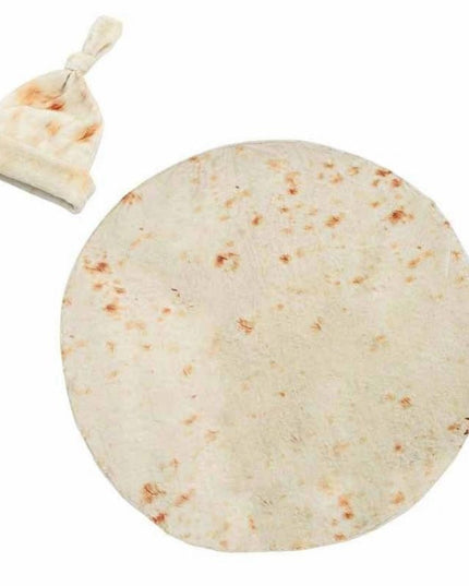 patura flanel si caciula forma lipie, pentru nou-nascuti, material poliester