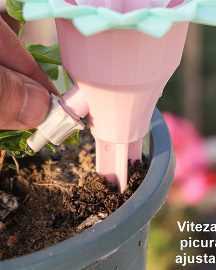 picuratoare cu valva pentru irigare design floare, viteza reglabila, fixare prin infigere, practic