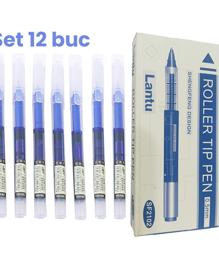 Pixuri Profesionale cu Bila, pe Baza de Apa 12 bucati, Varf Ascutit de , Pentru Scoala sau Birou