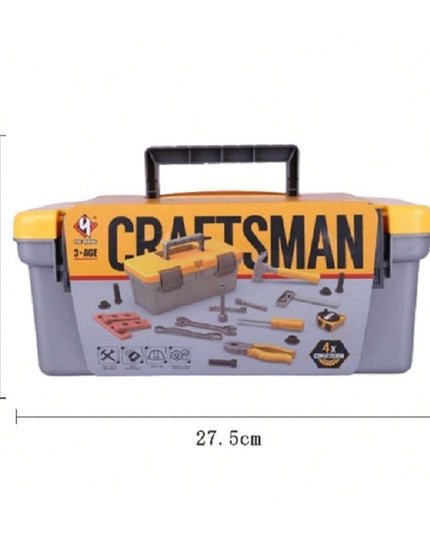 Trusa Scule si Unelte de Jucarie pentru Copii, 19 Piese Material Plastic, Interactiv, +3 Ani, 27.5x15.5x13 cm, /