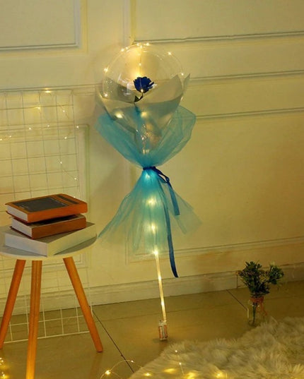 Trandafir in Balon LED cu Lumini, Tip Buchet, Diametru