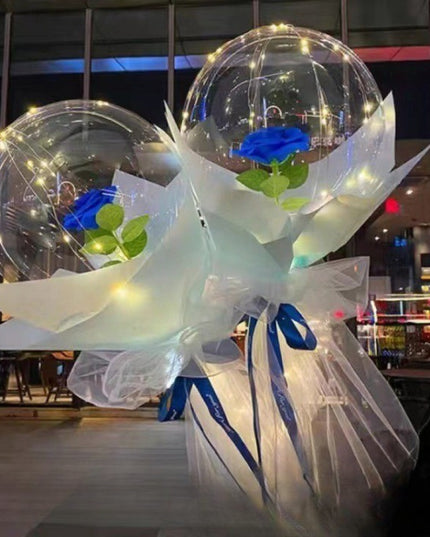 Trandafir in Balon LED cu Lumini, Tip Buchet, Diametru