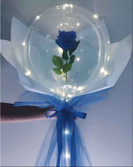 Trandafir in Balon LED cu Lumini, Tip Buchet, Diametru