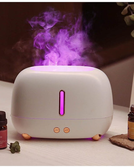 Umidificator de tip flacara, cu aromaterapie, 7 culori, 250 ml
