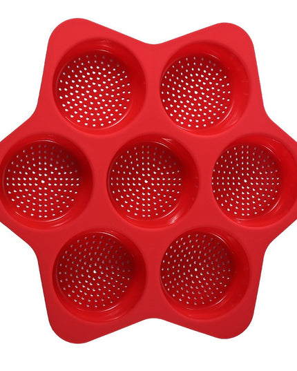 Forme de Silicon pentru Copt, 7 Forme Rotiunde, pentru Burgeri si Prajituri