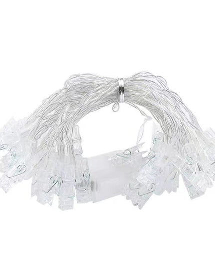 Ghirlanda Luminoasa cu 10 Clipsuri pentru Poze,cu Baterii si Telecomanda, 8 Programe, Fir