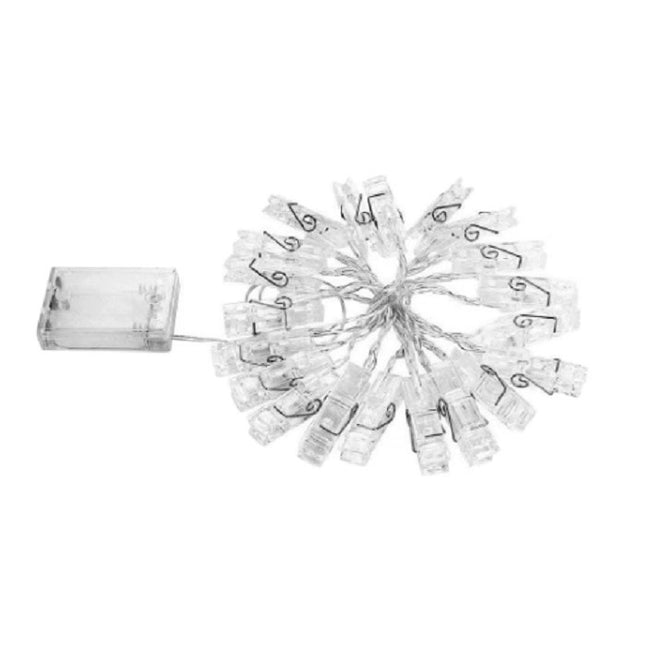 Ghirlanda Luminoasa cu 10 Clipsuri pentru Poze,cu Baterii si Telecomanda, 8 Programe, Fir