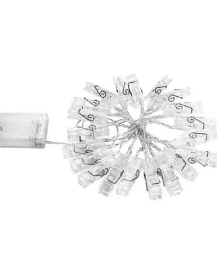 Ghirlanda Luminoasa cu 10 Clipsuri pentru Poze,cu Baterii si Telecomanda, 8 Programe, Fir