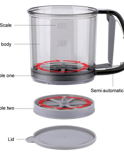 Sita Cernator Manual de Faina Portabila, din Plastic, cu Maner, Strat Dublu