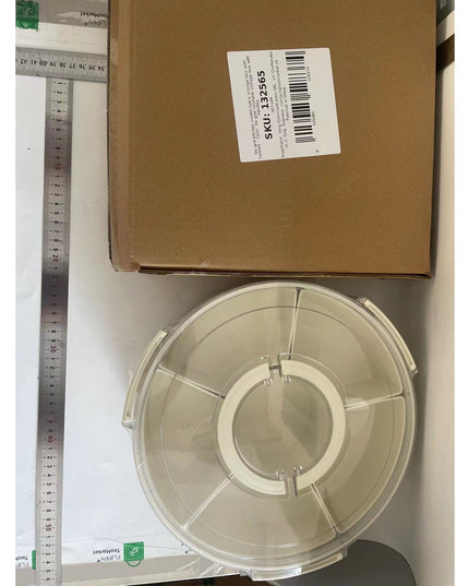 de Depozitare pentru Alimente, cu 6 Compartimente, pentru Condimente, Fructe, Legume, cu Manere de Prindere, Rotativa 360 de Grade, Inchidere Ermetica,Alba