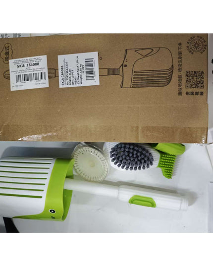 Perie de Toaleta, cu Suport de Perete, Recipient Detergent, 2 Tipuri de Perii, Model Balena