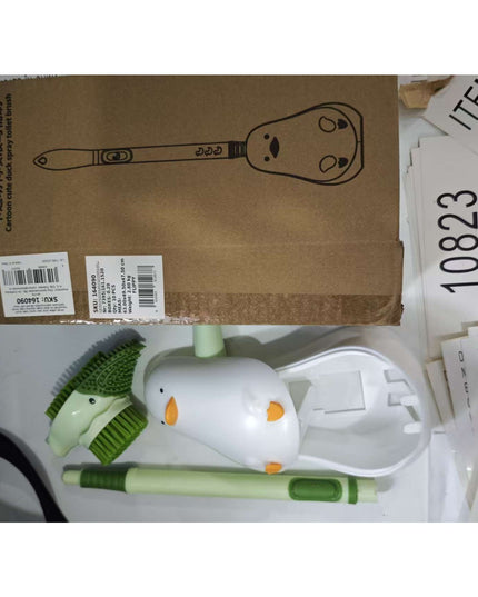 Perie de Toaleta, cu Suport de Perete, Recipient Detergent, 2 Tipuri de Perii, Model Rata