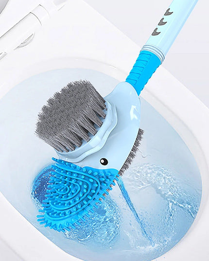 Perie de Toaleta, cu Suport de Perete, Recipient Detergent, 2 Tipuri de Perii, Model Rata