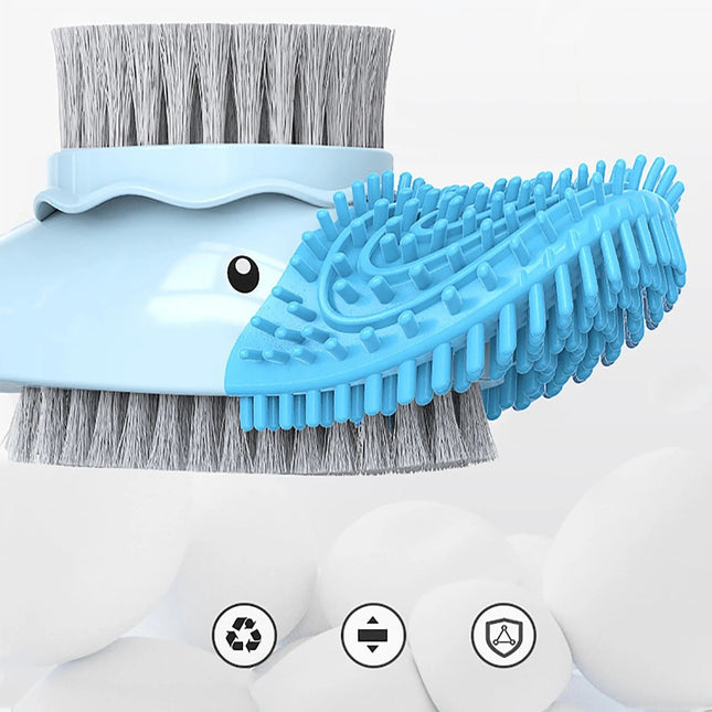 Perie de Toaleta, cu Suport de Perete, Recipient Detergent, 2 Tipuri de Perii, Model Rata