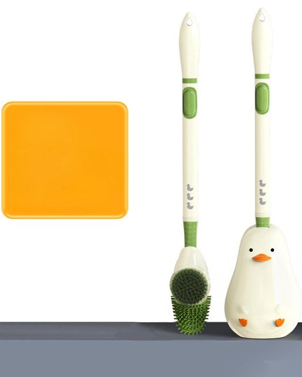 Perie de Toaleta, cu Suport de Perete, Recipient Detergent, 2 Tipuri de Perii, Model Rata