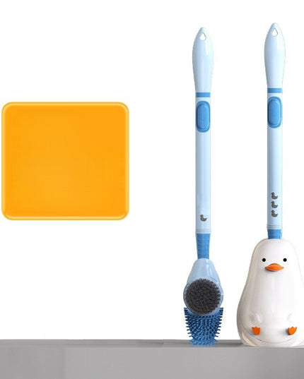 Perie de Toaleta, cu Suport de Perete, Recipient Detergent, 2 Tipuri de Perii, Model Rata