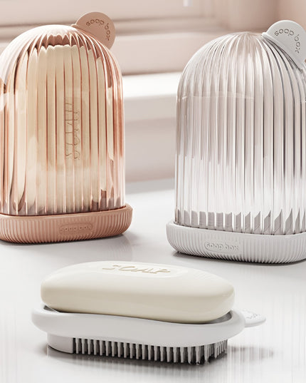 Sapuniera de Calatorie, Suport pentru Sapun cu Scurgere a Apei, Recipient cu Capac Depozitare, Savoniera pentru Baie