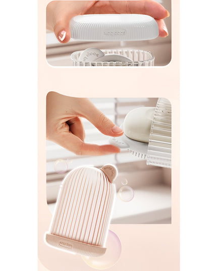 Sapuniera de Calatorie, Suport pentru Sapun cu Scurgere a Apei, Recipient cu Capac Depozitare, Savoniera pentru Baie