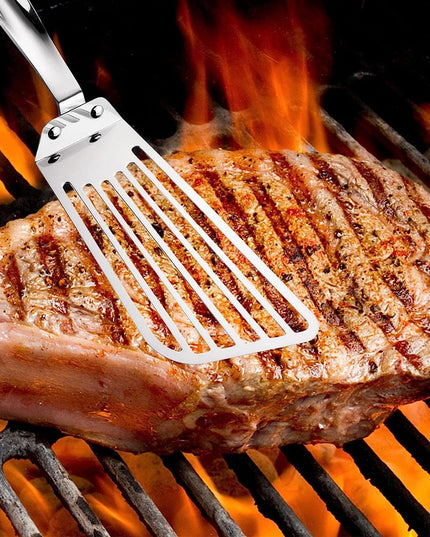 Spatula flexibila Fish Turner, din otel, durabila, cu margini subtiri pentru taiere, pentru carne, oua, peste, multifunctionala