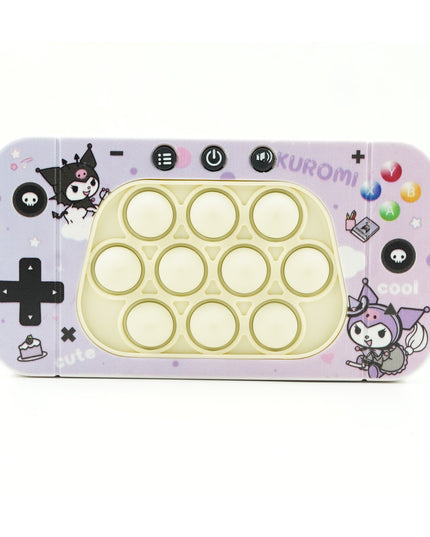 Jucarie interactiva tip consola pentru copii speed push whack-a-mole, joc de viteza pop it, material ABS/silicon, cu nivele, sunete si lumini, 15.5 x 7.6 x 5.3 cm, model elfi