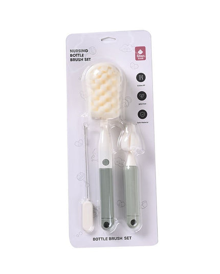 3 Perii de Spalat Biberoane, pentru Tetina, Biberon, Pai, Materiale Sigure, fara BPA, Curatare 360°