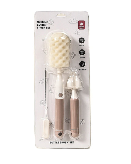 3 Perii de Spalat Biberoane, pentru Tetina, Biberon, Pai, Materiale Sigure, fara BPA, Curatare 360°