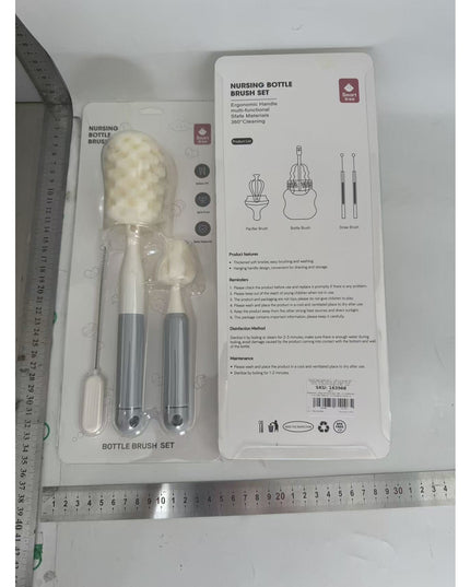 3 Perii de Spalat Biberoane, pentru Tetina, Biberon, Pai, Materiale Sigure, fara BPA, Curatare 360°