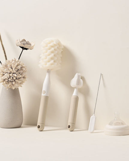 3 Perii de Spalat Biberoane, pentru Tetina, Biberon, Pai, Materiale Sigure, fara BPA, Curatare 360°